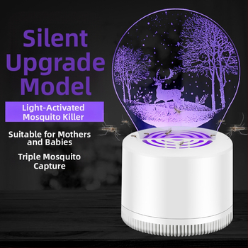 3D lampa na komára – fotokatalytická vnútorná lampa, vhodná pre priestory do 20 m², puzdro PP + akryl, neotáčavá, ovládanie svetelnou vlnou