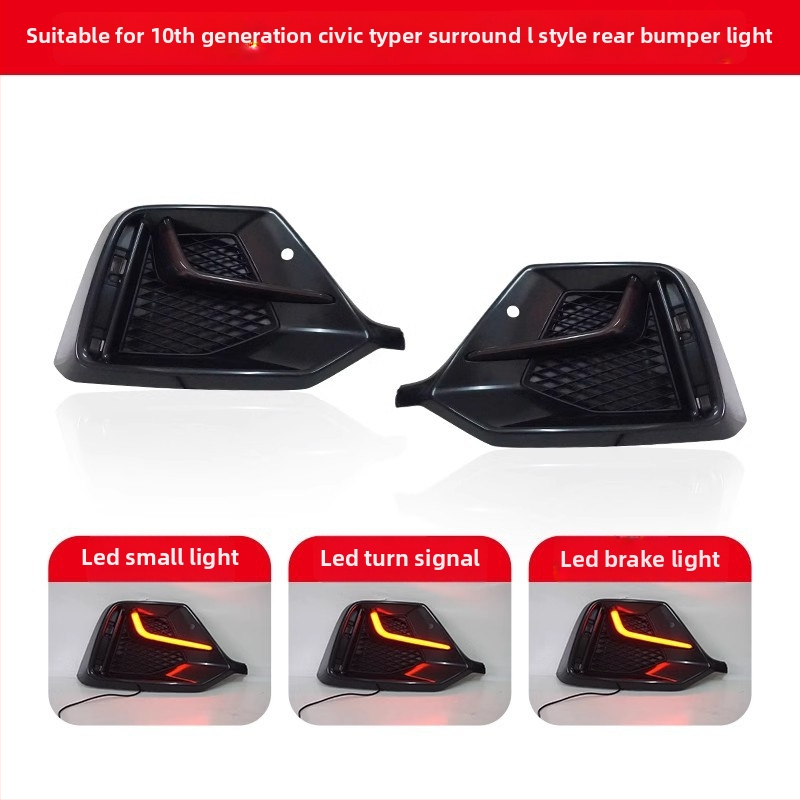 LED L-tvarované denné svetlá pre Civic hatchback desiatej generácie, 24W, značka TYPY