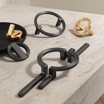 Λαβή δαχτυλιδιού για ντουλάπες, συρτάρια και ντουλάπια, κράμα ψευδάργύρου, ηλεκτροπλατιωμένο, μοντέρνο μινιμαλιστικό στυλ