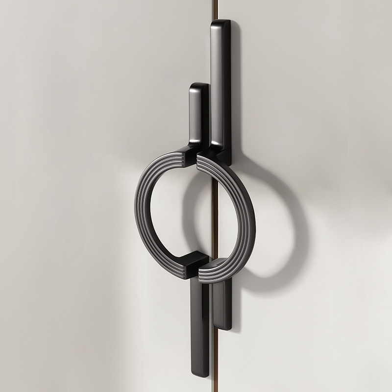 Λαβή δαχτυλιδιού για ντουλάπες, συρτάρια και ντουλάπια, κράμα ψευδάργύρου, ηλεκτροπλατιωμένο, μοντέρνο μινιμαλιστικό στυλ