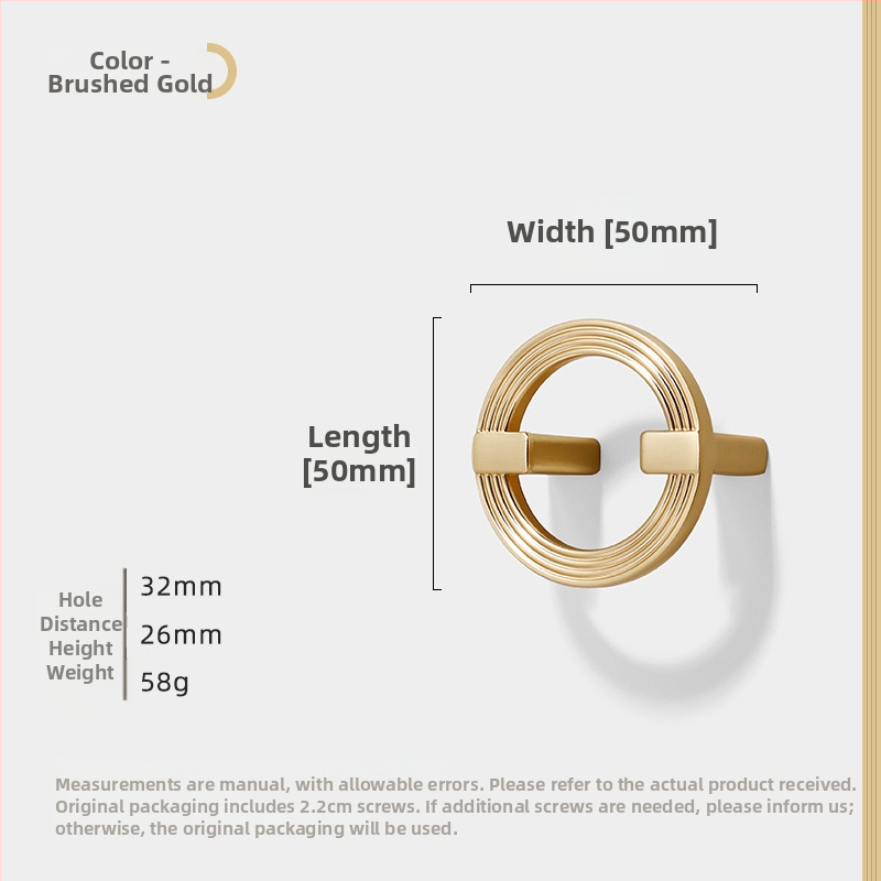 Λαβή δαχτυλιδιού για ντουλάπες, συρτάρια και ντουλάπια, κράμα ψευδάργύρου, ηλεκτροπλατιωμένο, μοντέρνο μινιμαλιστικό στυλ