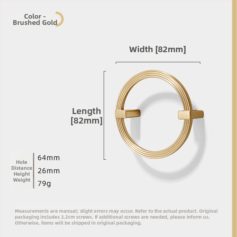 Λαβή δαχτυλιδιού για ντουλάπες, συρτάρια και ντουλάπια, κράμα ψευδάργύρου, ηλεκτροπλατιωμένο, μοντέρνο μινιμαλιστικό στυλ