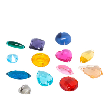 Strasuri acrilice pentru îmbrăcăminte, octogonale, cu două găuri, spate plat, electroplacate