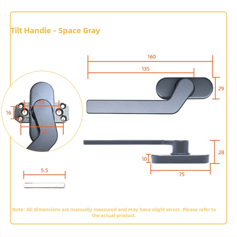 Aknová klika z hliníkovej zliatiny, štvorcový hriadeľ, model: priama alebo offsetová rukoväť, oxidovaný povrch, moderný minimalistický štýl