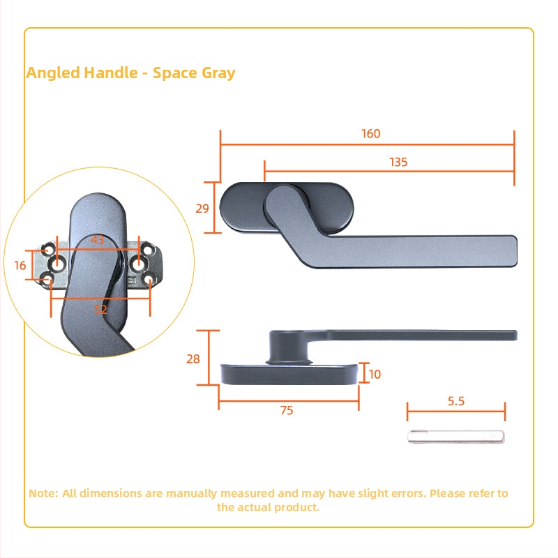 Aknová klika z hliníkovej zliatiny, štvorcový hriadeľ, model: priama alebo offsetová rukoväť, oxidovaný povrch, moderný minimalistický štýl
