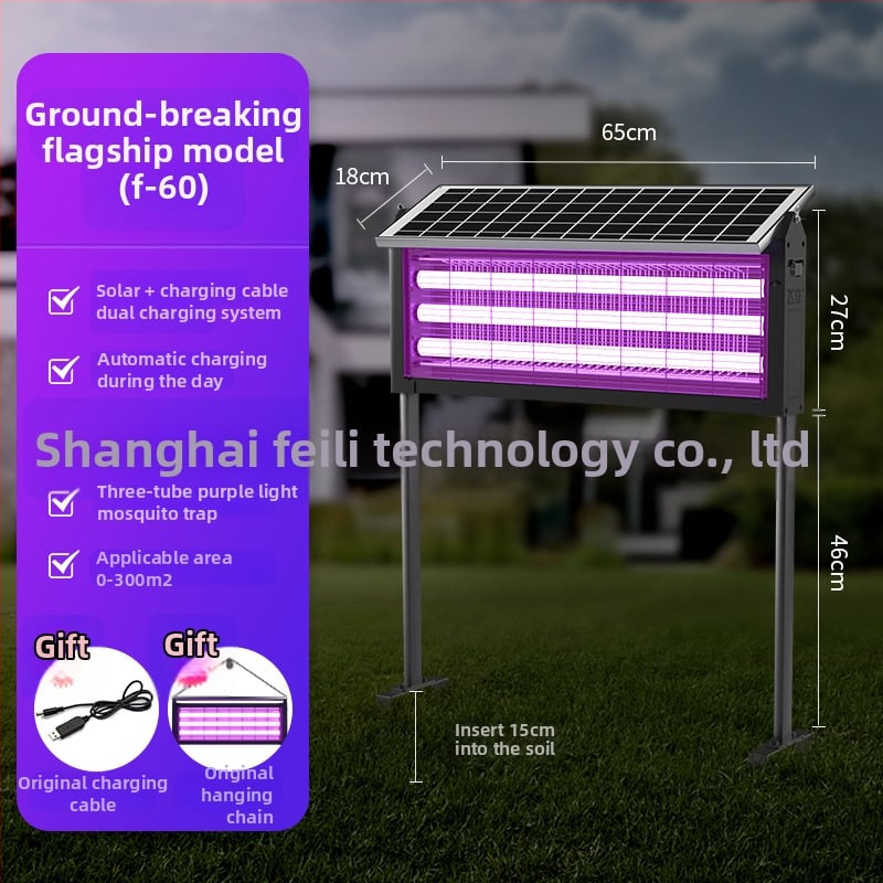 Napenergia-szúnyogirtó lámpa - kültéri, vízálló rovarfogó elektromos sokk, újratölthető napelemes akkumulátor, 8-12 óra üzemidő, 1500mAh feletti kapacitás
