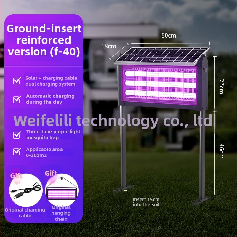 Napenergia-szúnyogirtó lámpa - kültéri, vízálló rovarfogó elektromos sokk, újratölthető napelemes akkumulátor, 8-12 óra üzemidő, 1500mAh feletti kapacitás