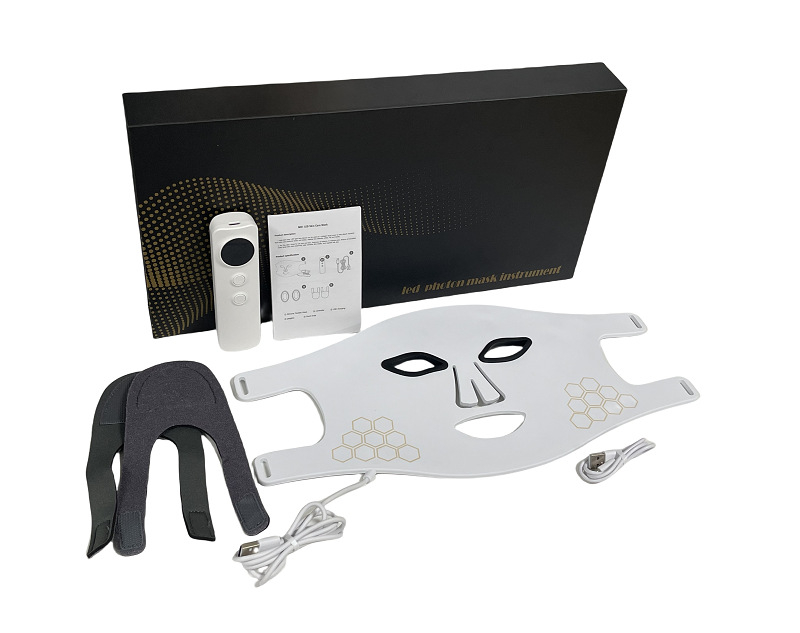 Силиконова LED маска за лице М01 – преносима, IPX6 водоустойчива, домашна употреба, подмладяване на кожата