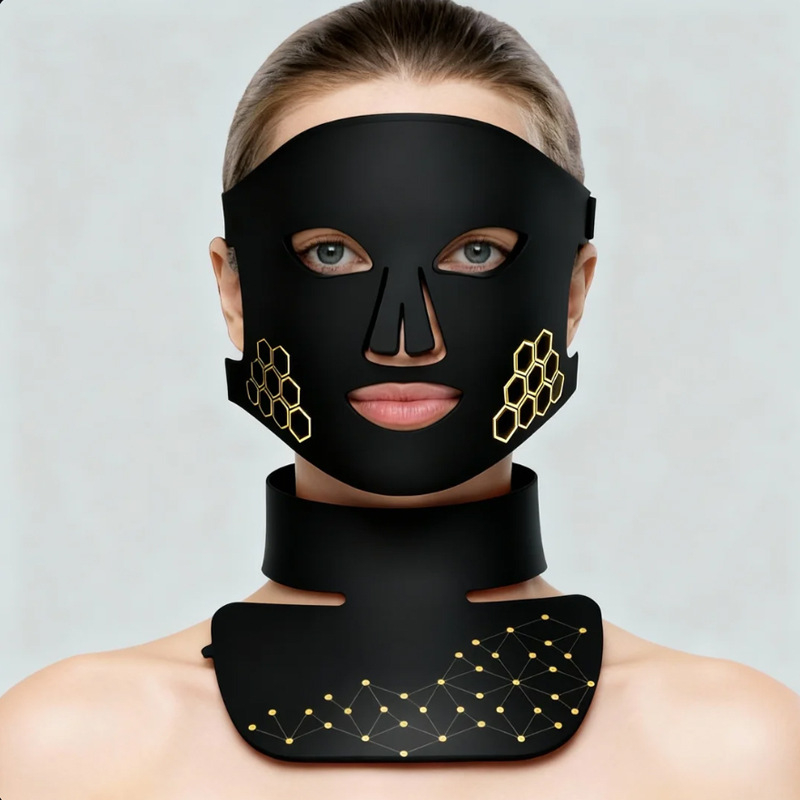 Силиконова LED маска за лице М01 – преносима, IPX6 водоустойчива, домашна употреба, подмладяване на кожата