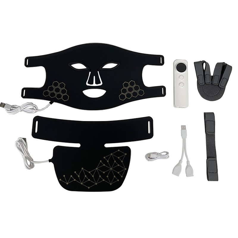 Силиконова LED маска за лице М01 – преносима, IPX6 водоустойчива, домашна употреба, подмладяване на кожата