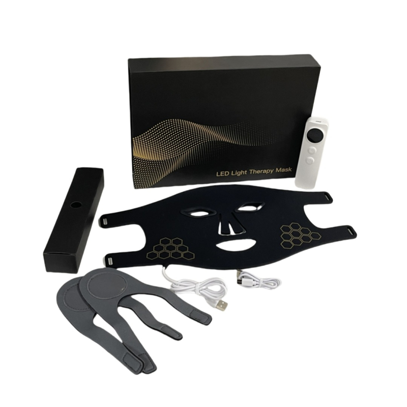 Силиконова LED маска за лице М01 – преносима, IPX6 водоустойчива, домашна употреба, подмладяване на кожата