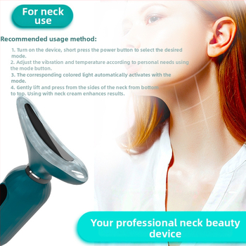 Kakla skaistuma ierīce ar vibrācijas masāžu, fotonisko skaistumu un mikrostrāvu – USB uzlāde, mājas lietošanai