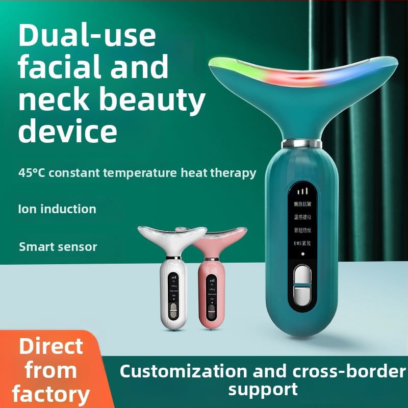 Kakla skaistuma ierīce ar vibrācijas masāžu, fotonisko skaistumu un mikrostrāvu – USB uzlāde, mājas lietošanai