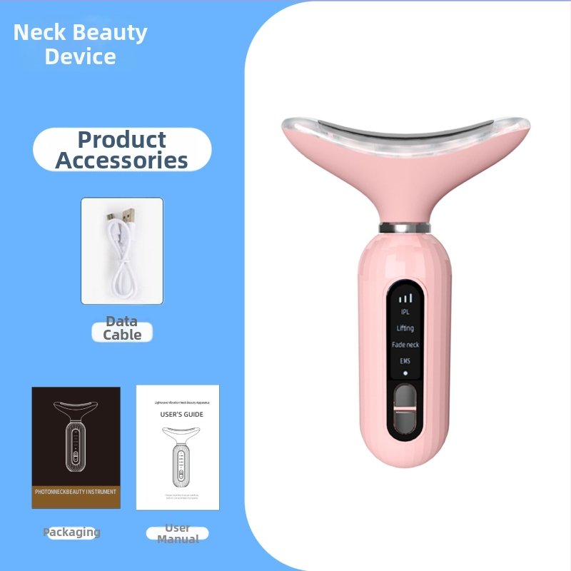 Kakla skaistuma ierīce ar vibrācijas masāžu, fotonisko skaistumu un mikrostrāvu – USB uzlāde, mājas lietošanai