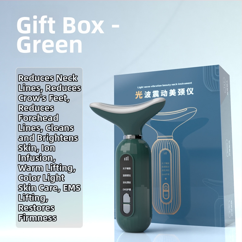 Kakla skaistuma ierīce ar vibrācijas masāžu, fotonisko skaistumu un mikrostrāvu – USB uzlāde, mājas lietošanai