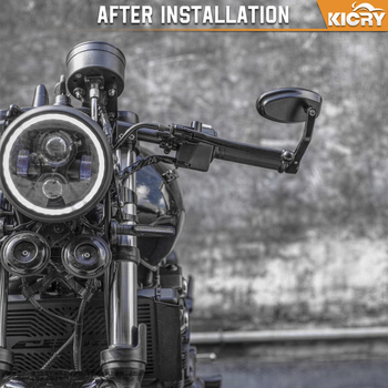 LED преден фар за мотоциклет Harley cafe racer, ретро стил, метален корпус, IP66 защита, DC12V, 12W, 1750 lm