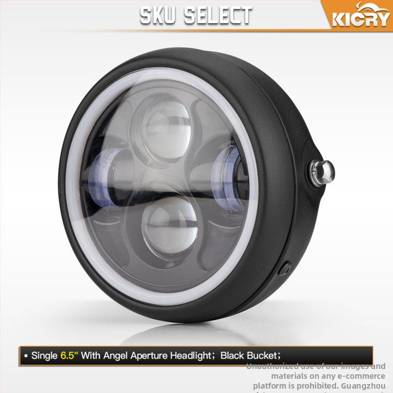 Harley Cafe Racer retro motocykel LED predné svetlo s 6,5-palcovým krúžkom