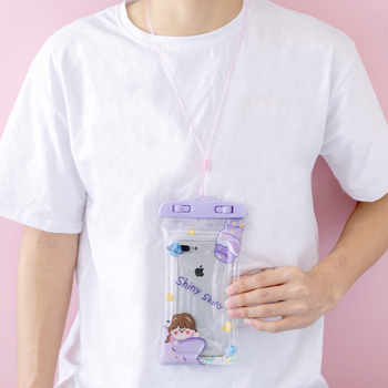 Водоустойчив калъф за телефон – прозрачен дизайн, карикатурен стил, PVC материал