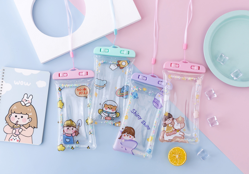 Водоустойчив калъф за телефон – прозрачен дизайн, карикатурен стил, PVC материал