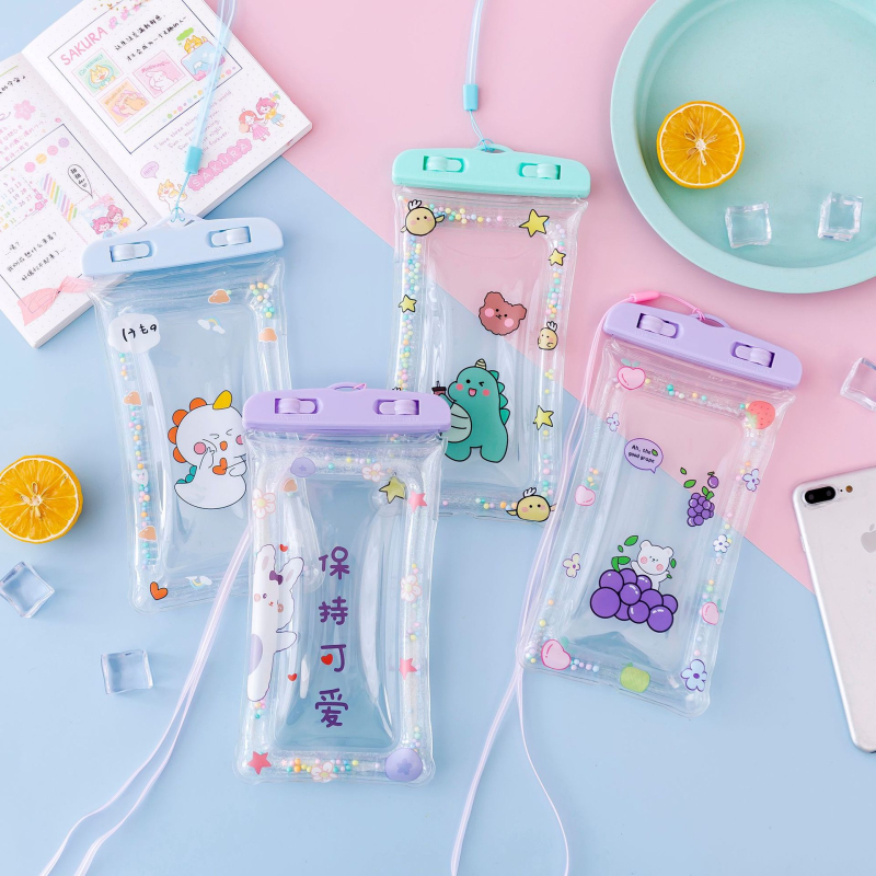 Водоустойчив калъф за телефон – прозрачен дизайн, карикатурен стил, PVC материал