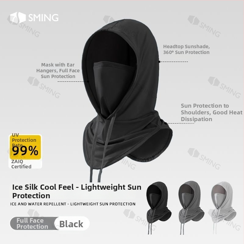 Maska na tvár z ľadovej hodvábnej priadze s plnou ochranou tváre a krku pre vonkajšiu cyklistiku