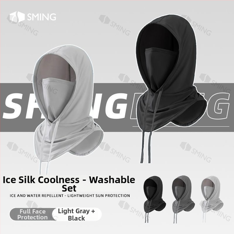 Maska na tvár z ľadovej hodvábnej priadze s plnou ochranou tváre a krku pre vonkajšiu cyklistiku