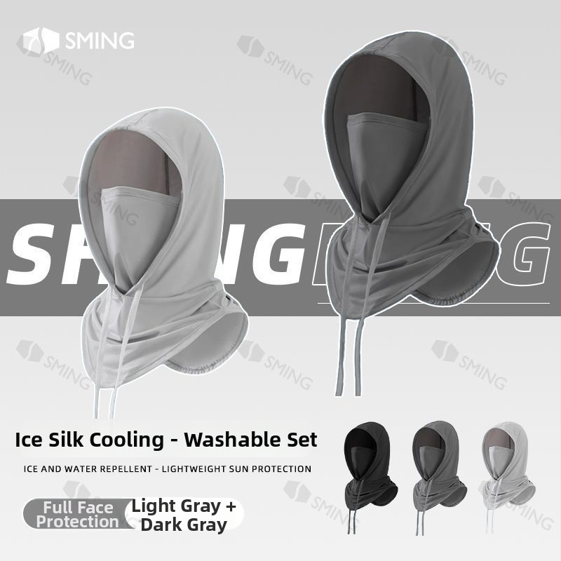 Maska na tvár z ľadovej hodvábnej priadze s plnou ochranou tváre a krku pre vonkajšiu cyklistiku
