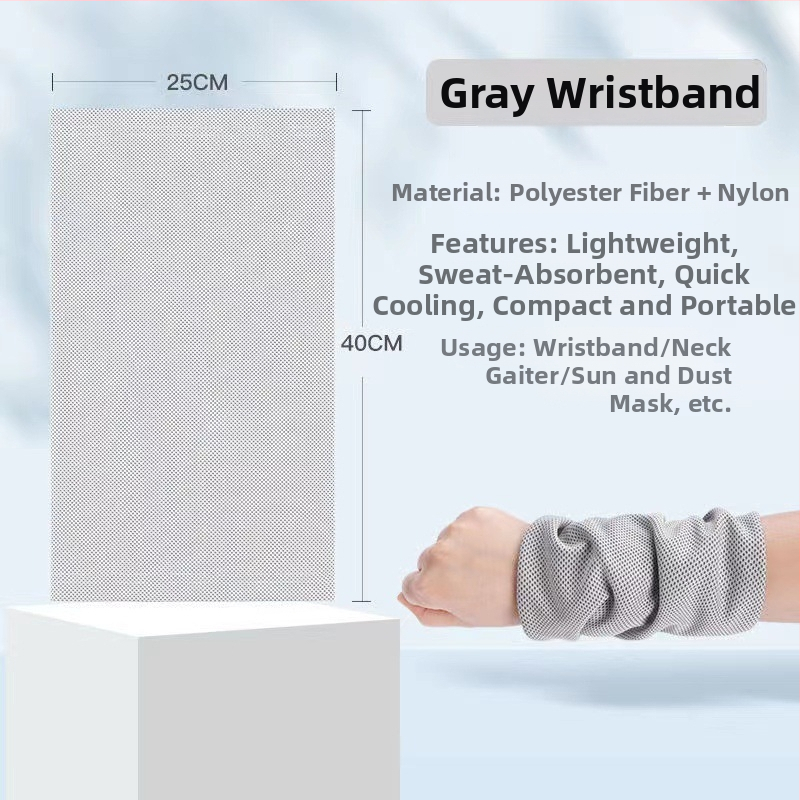 Ледено коприна охлаждащ шал за глава – бързосъхнещ, слънцезащитен, за външни спортове като бягане и колоездене (унсисекс, възрастни)