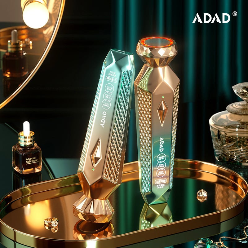 Ou Shufei elektriskā sejas masāžas ierīce ar divkāršu galvu, IPX8 ūdensizturīgs, iebūvēta baterija ≤300 mAh, mājas lietošanai