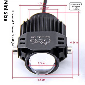 Motocyklové LED svetlo s objektívom, hliníkové telo, dvojfarebné LED diódy, 18W na lampe, 12–85V vstup, model Q9