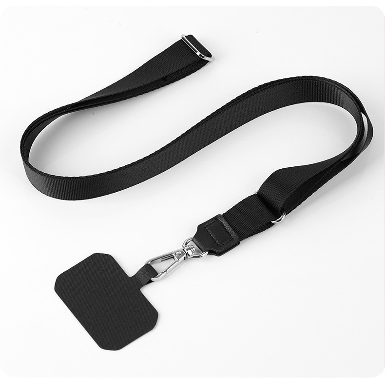 Lančić za mobitel s podesivim vratom, Crossbody dizajn, poliesterska vrpca, metalna kopča, metalni privjesak