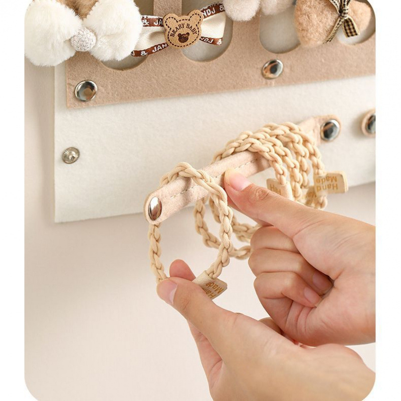 Стенно монтиращ органайзер за фиби за коса, 6 нива, прахозащитен, съхранение за бижута и козметика