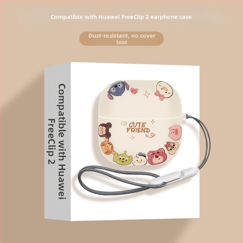 Huawei FreeClip2 ausu klipu aizsargkaste – TPU materiāls, roku darbs, karikatūras stils, pielāgojama