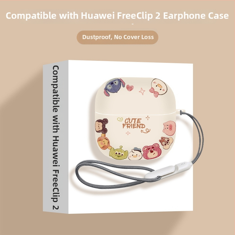 Huawei FreeClip2 ausu klipu aizsargkaste – TPU materiāls, roku darbs, karikatūras stils, pielāgojama
