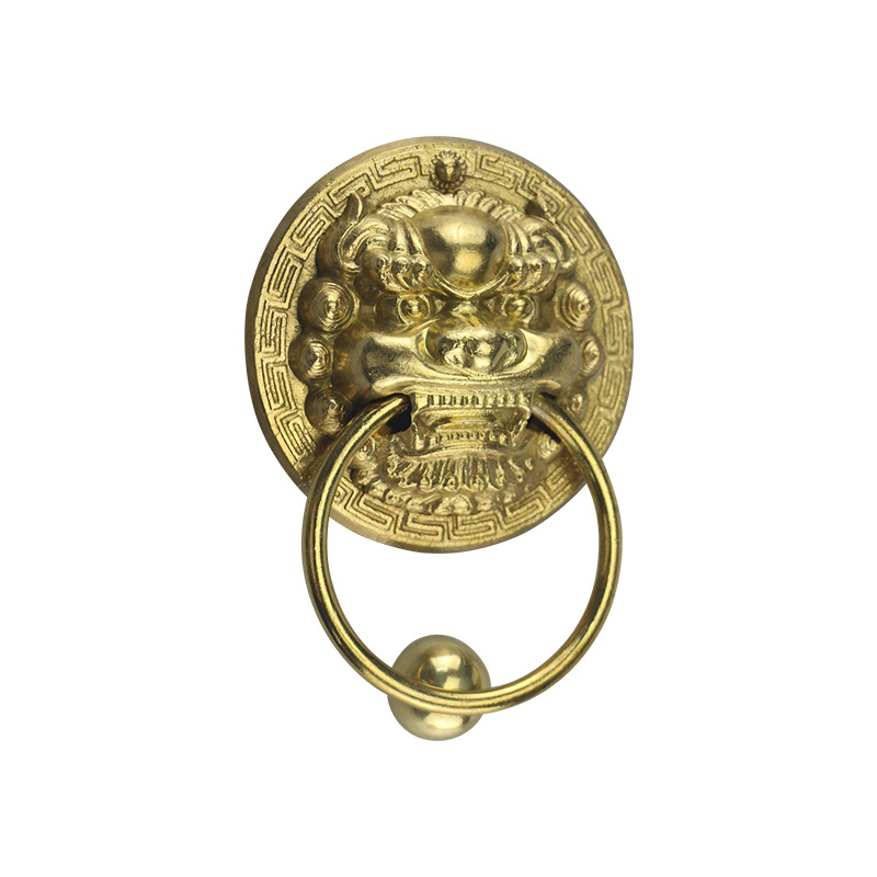 Λαβή πόρτας ντουλάπας από μπρούντζο με κεφαλή λέοντα, νέου κινεζικού στυλ