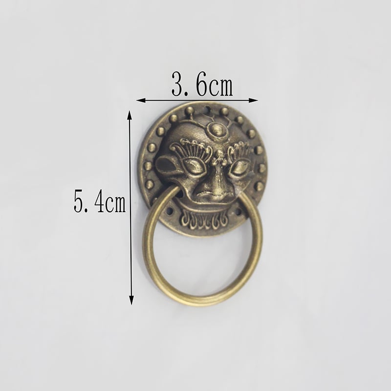 Λαβή πόρτας ντουλάπας από μπρούντζο με κεφαλή λέοντα, νέου κινεζικού στυλ