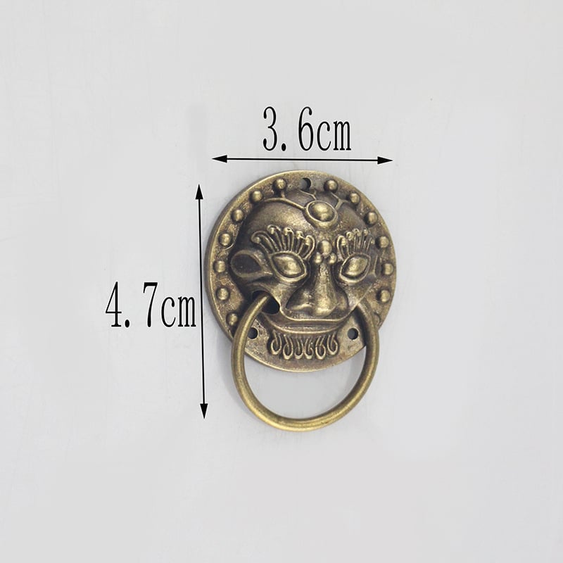 Λαβή πόρτας ντουλάπας από μπρούντζο με κεφαλή λέοντα, νέου κινεζικού στυλ