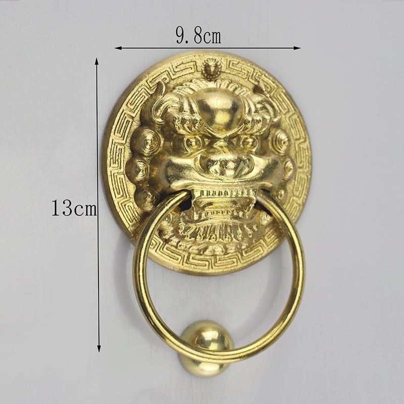 Λαβή πόρτας ντουλάπας από μπρούντζο με κεφαλή λέοντα, νέου κινεζικού στυλ