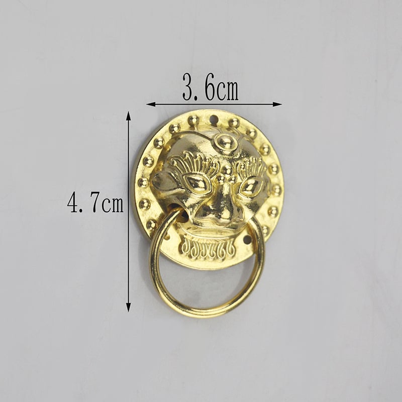 Λαβή πόρτας ντουλάπας από μπρούντζο με κεφαλή λέοντα, νέου κινεζικού στυλ