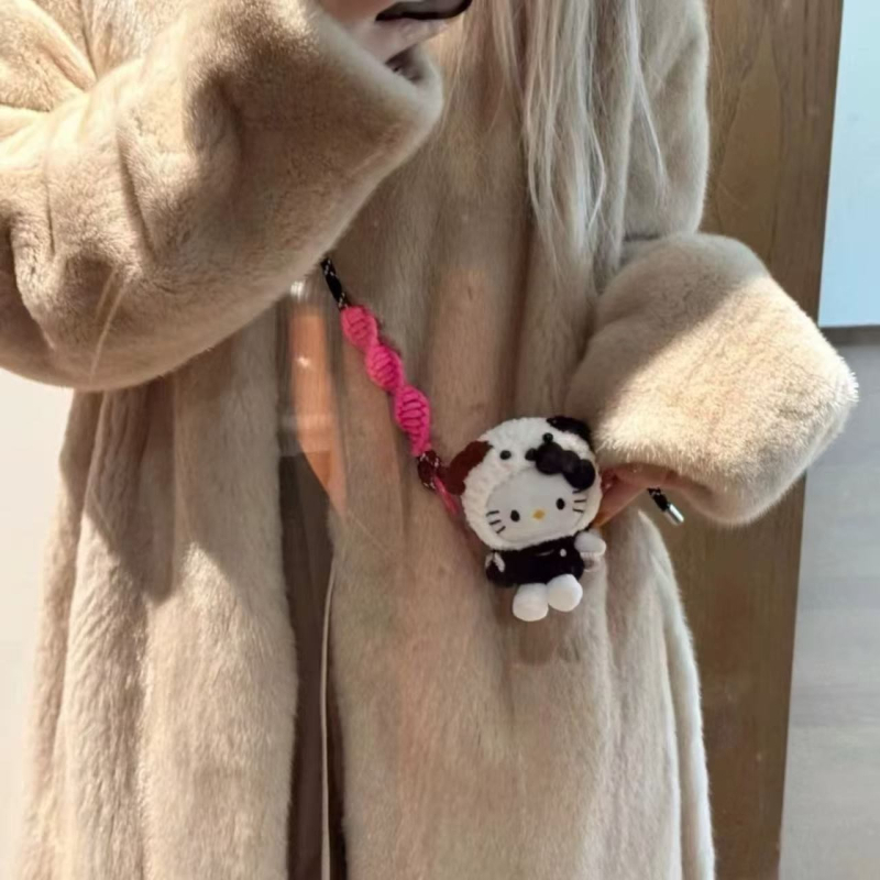 Lančić za mobitel s pliš Hello Kitty mačkom lutkom, najlonska vrpca, metalna kopča, ZHAOWU marka