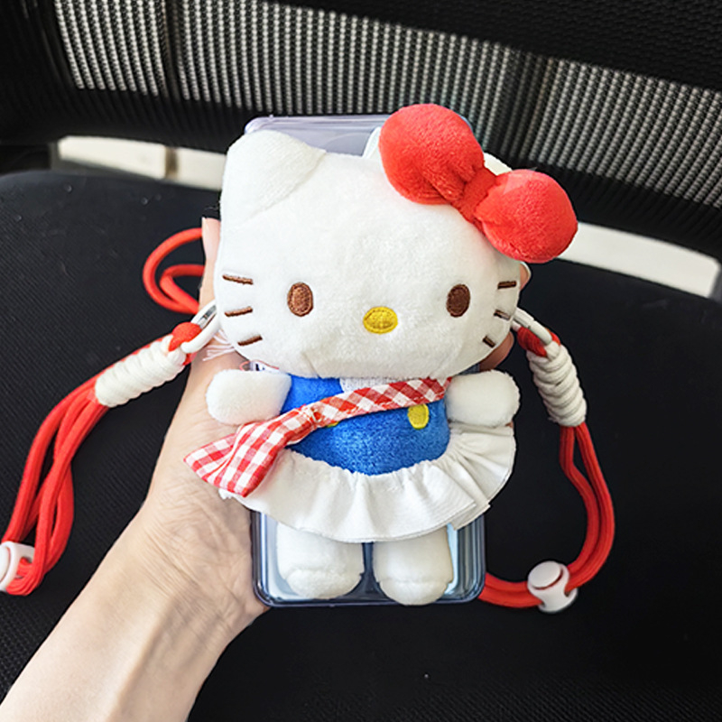 Lančić za mobitel s pliš Hello Kitty mačkom lutkom, najlonska vrpca, metalna kopča, ZHAOWU marka