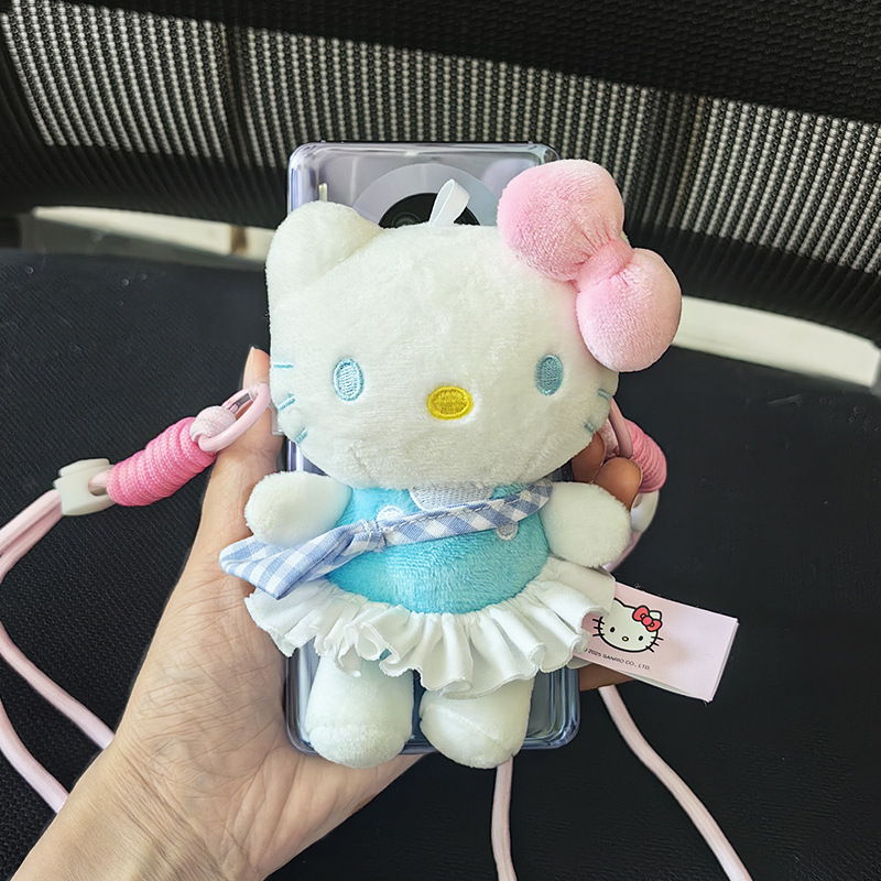 Lančić za mobitel s pliš Hello Kitty mačkom lutkom, najlonska vrpca, metalna kopča, ZHAOWU marka