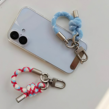 Plišani kaiš za telefon – materijal pliš; užad: poliester; kopča: metal; stil: unisex