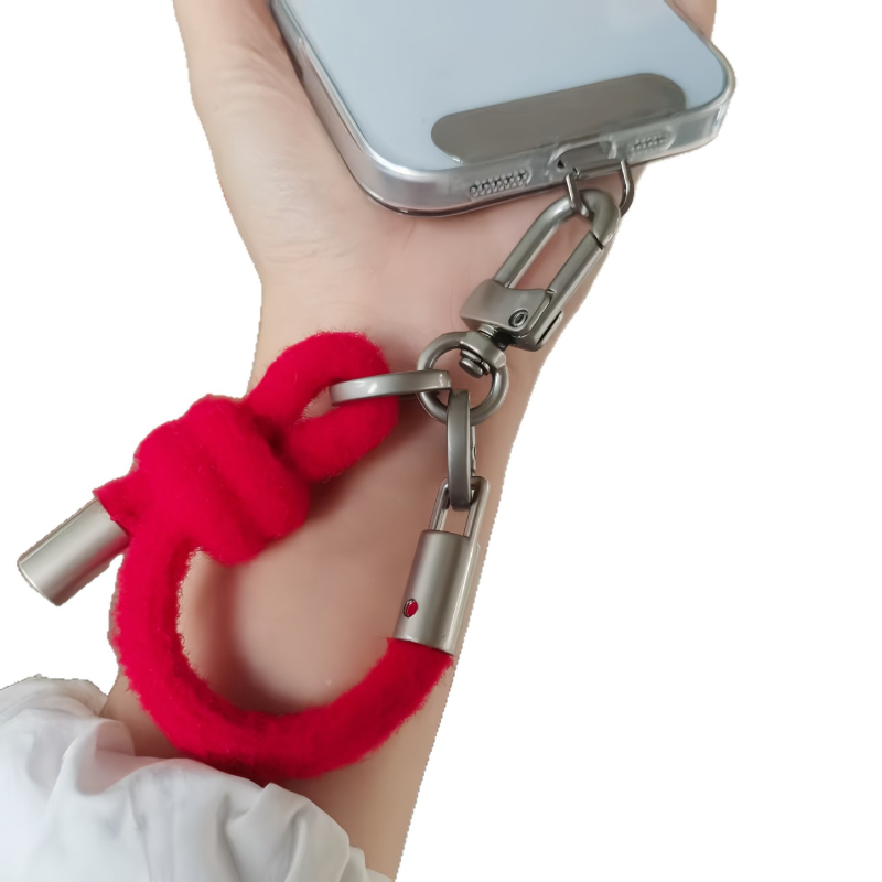 Plišani kaiš za telefon – materijal pliš; užad: poliester; kopča: metal; stil: unisex