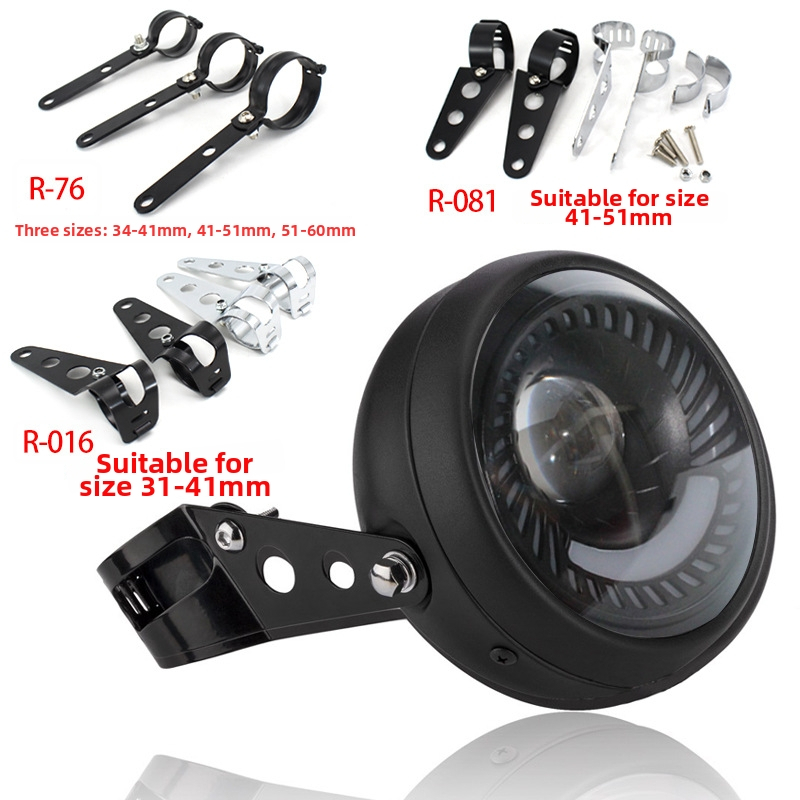 LED hlavové svetlo pre motocykle a elektrické vozidlá s držiakom, matný kryt, 12V, IP23, 2W, vyrobené z železa, model A-033