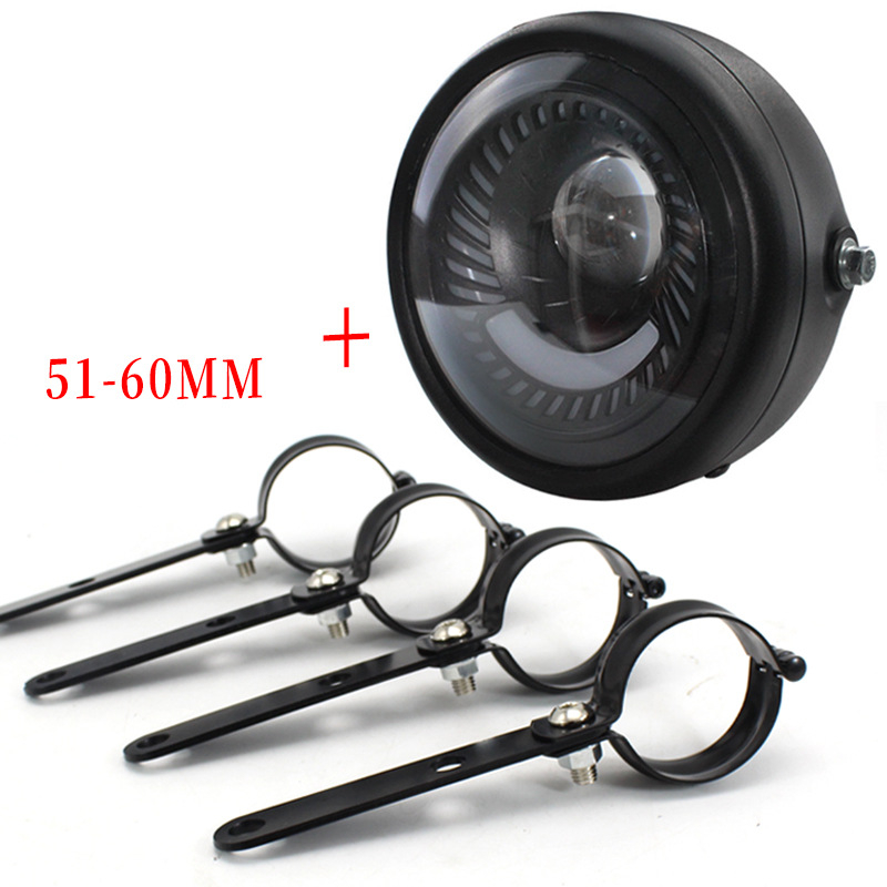 LED фар за мотоциклети и електрически превозни средства със скоба, матов абажур, 12V, IP23, 2W, изработен от желязо, модел A-033