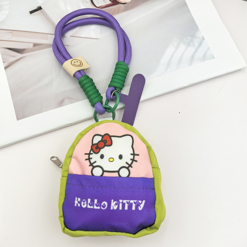 Mobilā tālruņa siksna ar kaķa motīvu un uzglabāšanas somiņa Bluetooth austiņām — rokdarbs, poliesters, iespējama personalizācija