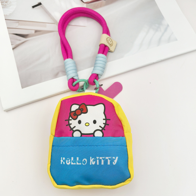 Mobilā tālruņa siksna ar kaķa motīvu un uzglabāšanas somiņa Bluetooth austiņām — rokdarbs, poliesters, iespējama personalizācija