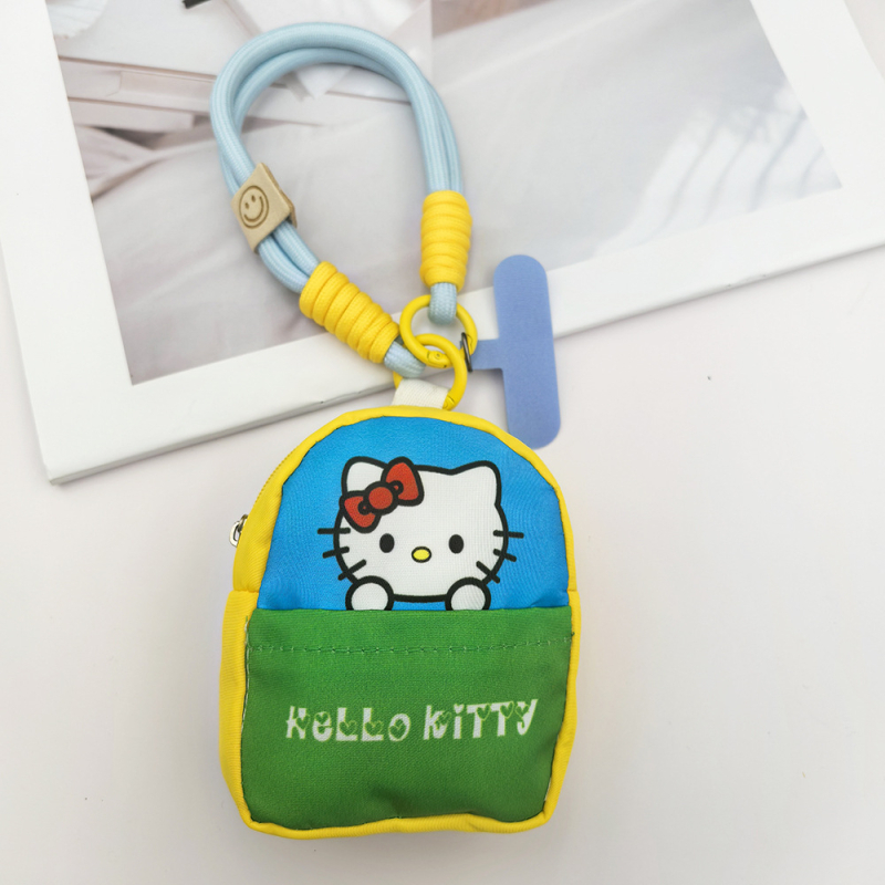 Mobilā tālruņa siksna ar kaķa motīvu un uzglabāšanas somiņa Bluetooth austiņām — rokdarbs, poliesters, iespējama personalizācija