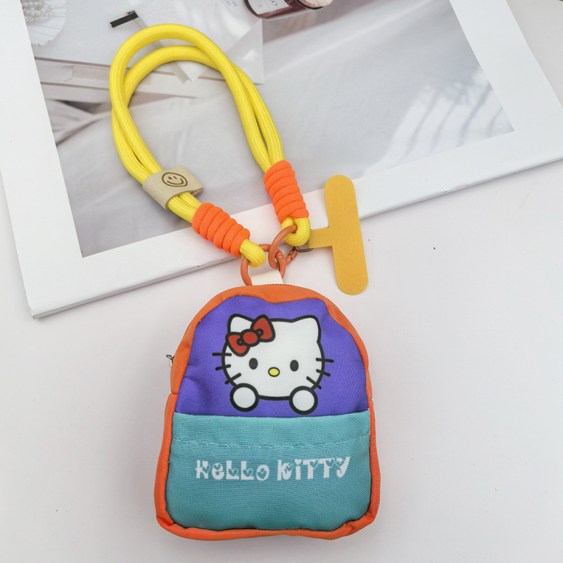 Mobilā tālruņa siksna ar kaķa motīvu un uzglabāšanas somiņa Bluetooth austiņām — rokdarbs, poliesters, iespējama personalizācija